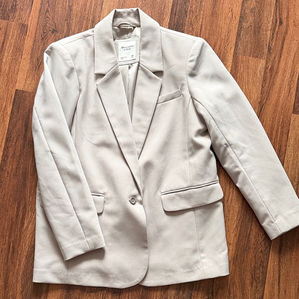 Abercrombie & Fitch Light Taupe Blazer — Medium Petite